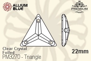 プレミアム Triangle ソーオンストーン (PM3270) 22mm - クリスタル 裏面フォイル