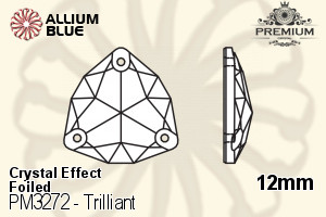 プレミアム Trilliant ソーオンストーン (PM3272) 12mm - クリスタル エフェクト 裏面フォイル