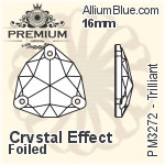 プレミアム Trilliant ソーオンストーン (PM3272) 22mm - クリスタル エフェクト 裏面フォイル