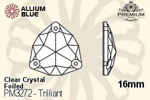 プレミアム Trilliant ソーオンストーン (PM3272) 16mm - クリスタル 裏面フォイル