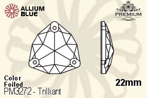 PREMIUM CRYSTAL Trilliant Sew-on Stone 22mm Jet F