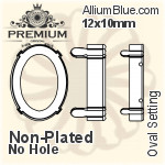 PREMIUM Oval 石座, (PM4130/S), 縫い穴なし, 12x10mm, メッキなし 真鍮