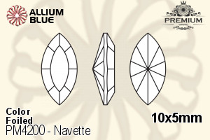 プレミアム Navette ファンシーストーン (PM4200) 10x5mm - カラー 裏面フォイル