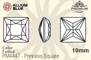 プレミアム Princess Square ファンシーストーン (PM4447) 10mm - カラー 裏面フォイル