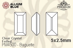 プレミアム Baguette ファンシーストーン (PM4500) 5x2.5mm - クリスタル 裏面フォイル