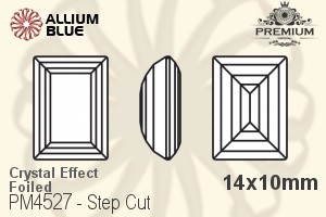 プレミアム Step カット ファンシーストーン (PM4527) 14x10mm - クリスタル エフェクト 裏面フォイル