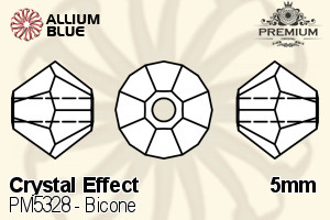 プレミアム Bicone ビーズ (PM5328) 5mm - クリスタル エフェクト