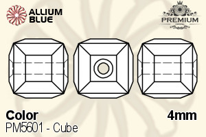 PREMIUM CRYSTAL Cube Bead 4mm Burgundy