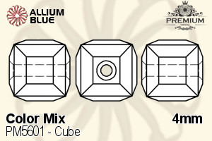 プレミアム Cube ビーズ (PM5601) 4mm - カラー Mix