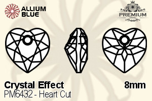 プレミアム Heart カット ペンダント (PM6432) 8mm - クリスタル エフェクト