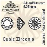 プレミアム Zirconia ラウンド Brilliant カット (PM9000) 5.25mm - キュービックジルコニア