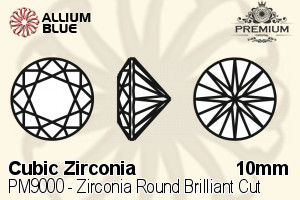 プレミアム Zirconia ラウンド Brilliant カット (PM9000) 10mm - キュービックジルコニア