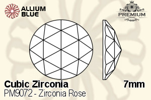 プレミアム Zirconia Rose (PM9072) 7mm - キュービックジルコニア