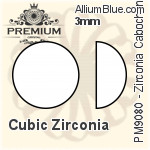 プレミアム Zirconia カボション (PM9080) 10mm - キュービックジルコニア