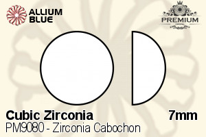 プレミアム Zirconia カボション (PM9080) 7mm - キュービックジルコニア