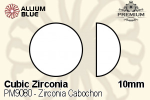 プレミアム Zirconia カボション (PM9080) 10mm - キュービックジルコニア