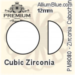 プレミアム Zirconia カボション (PM9080) 4mm - キュービックジルコニア