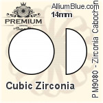 プレミアム Zirconia カボション (PM9080) 12mm - キュービックジルコニア