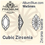 プレミアム Zirconia Navette (PM9200) 20x10mm - キュービックジルコニア