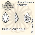 プレミアム Zirconia Pear (PM9320) 13x9mm - キュービックジルコニア