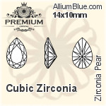 プレミアム Zirconia Pear (PM9320) 10x7mm - キュービックジルコニア