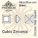 プレミアム Zirconia Step Square (PM9427) 3.75mm - キュービックジルコニア