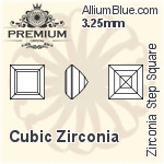 プレミアム Zirconia Step Square (PM9427) 3mm - キュービックジルコニア