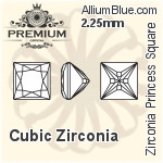 プレミアム Zirconia Princess Square (PM9447) 4.5mm - キュービックジルコニア