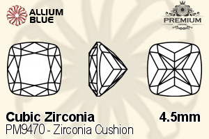 プレミアム Zirconia Cushion (PM9470) 4.5mm - キュービックジルコニア