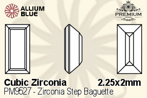 プレミアム Zirconia Step Baguette (PM9527) 2.25x2mm - キュービックジルコニア