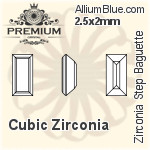 プレミアム Zirconia Step Baguette (PM9527) 3x2mm - キュービックジルコニア