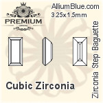 プレミアム Zirconia Step Baguette (PM9527) 3.5x2mm - キュービックジルコニア