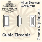 プレミアム Zirconia Step Baguette (PM9527) 3x2.5mm - キュービックジルコニア