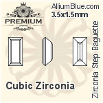 プレミアム Zirconia Step Baguette (PM9527) 3.25x2mm - キュービックジルコニア