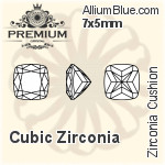 プレミアム Zirconia Cushion (PM9658) 8x6mm - キュービックジルコニア