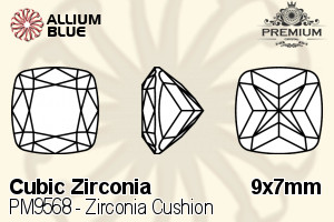 プレミアム Zirconia Cushion (PM9658) 9x7mm - キュービックジルコニア