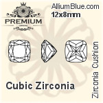 プレミアム Zirconia Cushion (PM9658) 12x10mm - キュービックジルコニア