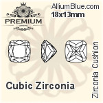 プレミアム Zirconia Cushion (PM9658) 16x12mm - キュービックジルコニア