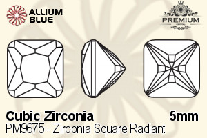 プレミアム Zirconia Square Radiant (PM9675) 5mm - キュービックジルコニア