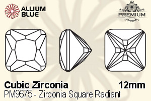 プレミアム Zirconia Square Radiant (PM9675) 12mm - キュービックジルコニア