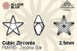 プレミアム Zirconia Star (PM9745) 2.5mm - キュービックジルコニア