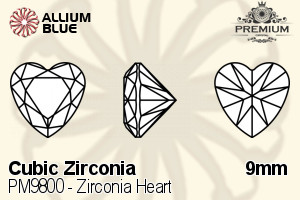 プレミアム Zirconia Heart (PM9800) 9mm - キュービックジルコニア