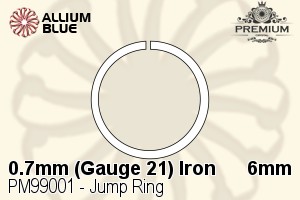 Jump Ring (PM99001) ⌀6mm - 0.7mm (Gauge 21) アイアン