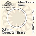 Jump Ring (PM99001) ⌀6mm - 0.7mm (Gauge 21) 真鍮