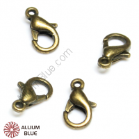 PREMIUM CRYSTAL Lobster Claw Clasp 14x8mm Antique Bronze Plated