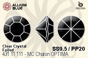 PRECIOSA Chaton O ss9.5/pp20 crystal G