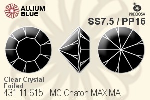 Preciosa プレシオサ MC マシーンカットチャトン MAXIMA マキシマ (431 11 615) SS7.5 / PP16 - クリスタル 裏面Dura™フォイル