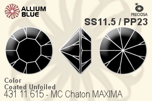 Preciosa プレシオサ MC マシーンカットチャトン MAXIMA マキシマ (431 11 615) SS11.5 / PP23 - カラー（コーティング） 裏面にホイル無し