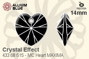 Preciosa プレシオサ MC マシーンカットHeart MAXIMA マキシマ ペンダント (433 68 615) 14mm - クリスタル エフェクト