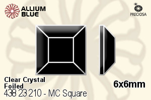 Preciosa プレシオサ MC マシーンカットSquare ラインストーン (438 23 210) 6x6mm - クリスタル 裏面Dura™フォイル